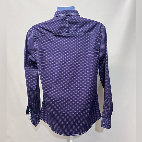 TRANQUILITY MAYHEM Men’s navy and pink print long sleeve shirt‎ size L. - Picture 7 of 14